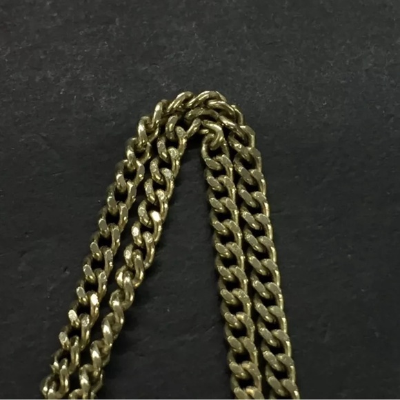 CHANEL CC Logo Border Pattern Silver Tone Pendant Necklace bicolor - Picture 5 of 9